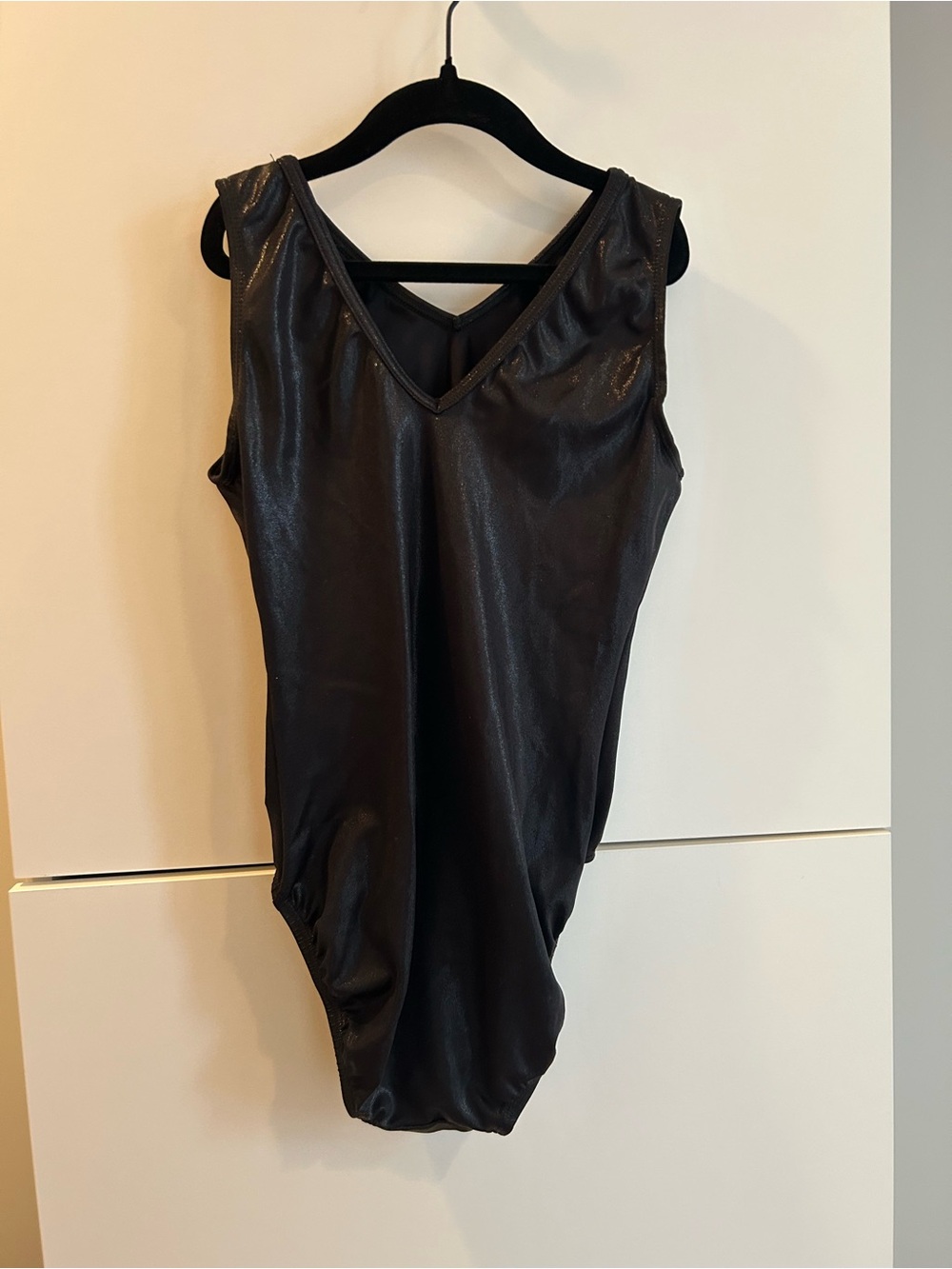 GK Black Shiny Gymnastics Leotard -Size CM - Picture 7 of 7